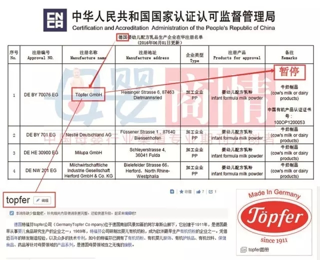 进口婴儿奶粉再现停牌 德国特福芬/法国诺帝柏欧暂停注册(图2)