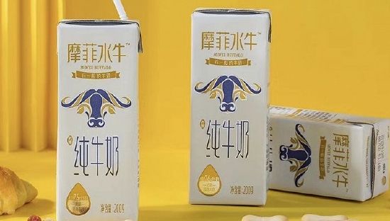 来思尔乳业的水牛奶产品。（图片来源：摩菲水牛官方微博）